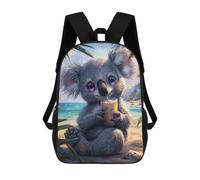 sinyumoney 3D Printed Children's School Backpack Cute Koala on Beach Book Bags High Capacity Travel School Bags for Kids/Students/Adults 17inch