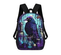 sinyumoney 3D Printed Children's School Backpack Dark Magic Book Bags High Capacity Travel School Bags for Kids/Students/Adults 17inch