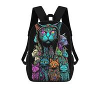 sinyumoney 3D Printed Children's School Backpack Doodling Cats Book Bags High Capacity Travel School Bags for Kids/Students/Adults 17inch