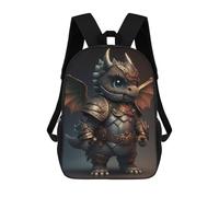 sinyumoney 3D Printed Children's School Backpack Dragon Armor Book Bags High Capacity Travel School Bags for Kids/Students/Adults 17inch