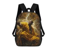 sinyumoney 3D Printed Children's School Backpack Electricity Master in Yellow Robe Book Bags High Capacity Travel School Bags for Kids/Students/Adults 17inch