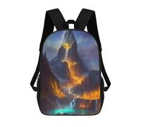 sinyumoney 3D Printed Children's School Backpack Enchanted Mountain Landscape -2 Book Bags High Capacity Travel School Bags for Kids/Students/Adults 17inch