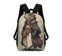 sinyumoney 3D Printed Children's School Backpack Fantasy Frog Adventurer Book Bags High Capacity Travel School Bags for Kids/Students/Adults 17inch