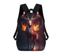 sinyumoney 3D Printed Children's School Backpack Flaming Deer Mystic Artwork Book Bags High Capacity Travel School Bags for Kids/Students/Adults 17inch