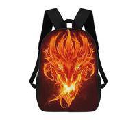 sinyumoney 3D Printed Children's School Backpack Flaming Phoenix Artwork Book Bags High Capacity Travel School Bags for Kids/Students/Adults 17inch