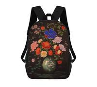 sinyumoney 3D Printed Children's School Backpack Floral Harmony in Vase Book Bags High Capacity Travel School Bags for Kids/Students/Adults 17inch