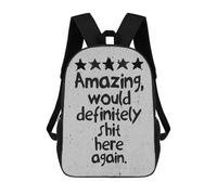 sinyumoney 3D Printed Children's School Backpack Funny Bathroom Reviews Book Bags High Capacity Travel School Bags for Kids/Students/Adults 17inch