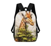 sinyumoney 3D Printed Children's School Backpack Giraffe Animal Art Book Bags High Capacity Travel School Bags for Kids/Students/Adults 17inch