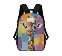 sinyumoney 3D Printed Children's School Backpack Giraffe with Toilet Paper Book Bags High Capacity Travel School Bags for Kids/Students/Adults 17inch