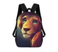 sinyumoney 3D Printed Children's School Backpack Golden Lion Majesty -2 Book Bags High Capacity Travel School Bags for Kids/Students/Adults 17inch