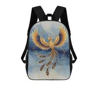 sinyumoney 3D Printed Children's School Backpack Golden Phoenix Rising Book Bags High Capacity Travel School Bags for Kids/Students/Adults 17inch