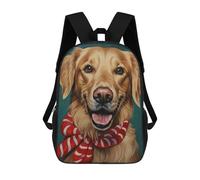 sinyumoney 3D Printed Children's School Backpack Golden Retriever Love Art Book Bags High Capacity Travel School Bags for Kids/Students/Adults 17inch