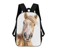 sinyumoney 3D Printed Children's School Backpack Horse Selfie Book Bags High Capacity Travel School Bags for Kids/Students/Adults 17inch