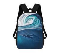 sinyumoney 3D Printed Children's School Backpack Humpback Whale Book Bags High Capacity Travel School Bags for Kids/Students/Adults 17inch