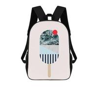 sinyumoney 3D Printed Children's School Backpack Ice Cream Collage Book Bags High Capacity Travel School Bags for Kids/Students/Adults 17inch