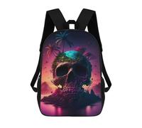 sinyumoney 3D Printed Children's School Backpack Island of Skulls Book Bags High Capacity Travel School Bags for Kids/Students/Adults 17inch