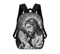 sinyumoney 3D Printed Children's School Backpack Jesus Christ in Prayer Painting Book Bags High Capacity Travel School Bags for Kids/Students/Adults 17inch