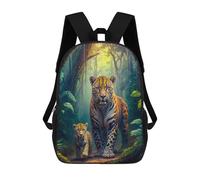 sinyumoney 3D Printed Children's School Backpack Jungle Jaguar Family Book Bags High Capacity Travel School Bags for Kids/Students/Adults 17inch