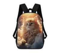 sinyumoney 3D Printed Children's School Backpack Kitten Dreamworld Book Bags High Capacity Travel School Bags for Kids/Students/Adults 17inch