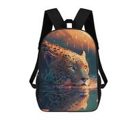 sinyumoney 3D Printed Children's School Backpack Leopard Reflection in Water Book Bags High Capacity Travel School Bags for Kids/Students/Adults 17inch
