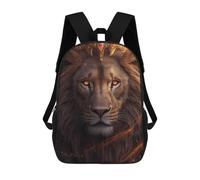 sinyumoney 3D Printed Children's School Backpack Lion with Crown Portrait Book Bags High Capacity Travel School Bags for Kids/Students/Adults 17inch