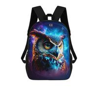 sinyumoney 3D Printed Children's School Backpack Magical Owl Clock Artwork Book Bags High Capacity Travel School Bags for Kids/Students/Adults 17inch