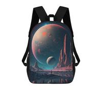 sinyumoney 3D Printed Children's School Backpack Mars Landscape with Astronaut Book Bags High Capacity Travel School Bags for Kids/Students/Adults 17inch