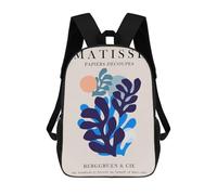 sinyumoney 3D Printed Children's School Backpack Matisse Floral Poster Book Bags High Capacity Travel School Bags for Kids/Students/Adults 17inch