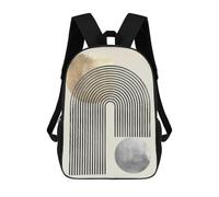 sinyumoney 3D Printed Children's School Backpack Metal And Gold Art 10 Book Bags High Capacity Travel School Bags for Kids/Students/Adults 17inch