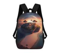 sinyumoney 3D Printed Children's School Backpack Moonlit Desert Oasis Book Bags High Capacity Travel School Bags for Kids/Students/Adults 17inch
