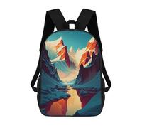 sinyumoney 3D Printed Children's School Backpack Mountain Reflections Book Bags High Capacity Travel School Bags for Kids/Students/Adults 17inch