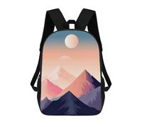sinyumoney 3D Printed Children's School Backpack Mountain Sunset Landscape Book Bags High Capacity Travel School Bags for Kids/Students/Adults 17inch