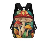 sinyumoney 3D Printed Children's School Backpack Mushrooms in Forest Book Bags High Capacity Travel School Bags for Kids/Students/Adults 17inch
