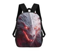 sinyumoney 3D Printed Children's School Backpack Mystical White Dragon Book Bags High Capacity Travel School Bags for Kids/Students/Adults 17inch