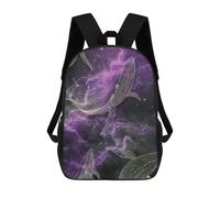 sinyumoney 3D Printed Children's School Backpack Outer Space Whales Cool Majestic Nature Galaxy Cosmic Book Bags High Capacity Travel School Bags for Kids/Students/Adults 17inch