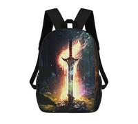 sinyumoney 3D Printed Children's School Backpack Paint Sword Legend Book Bags High Capacity Travel School Bags for Kids/Students/Adults 17inch