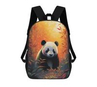sinyumoney 3D Printed Children's School Backpack Panda in Autumn Bamboo Grove Book Bags High Capacity Travel School Bags for Kids/Students/Adults 17inch