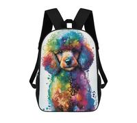 sinyumoney 3D Printed Children's School Backpack Poodle Style 4 Book Bags High Capacity Travel School Bags for Kids/Students/Adults 17inch