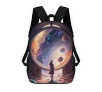 sinyumoney 3D Printed Children's School Backpack Portal to Another World -8 Book Bags High Capacity Travel School Bags for Kids/Students/Adults 17inch