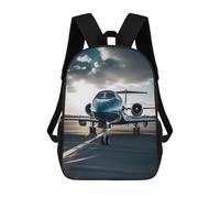 sinyumoney 3D Printed Children's School Backpack Private Jet Life Book Bags High Capacity Travel School Bags for Kids/Students/Adults 17inch