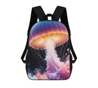 sinyumoney 3D Printed Children's School Backpack Radiant Jellyfish in Ethereal Colors Book Bags High Capacity Travel School Bags for Kids/Students/Adults 17inch