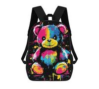 sinyumoney 3D Printed Children's School Backpack Rainbow Teddy Bear Book Bags High Capacity Travel School Bags for Kids/Students/Adults 17inch