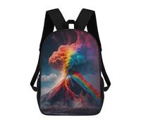 sinyumoney 3D Printed Children's School Backpack Rainbow Volcano Eruption Book Bags High Capacity Travel School Bags for Kids/Students/Adults 17inch