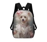 sinyumoney 3D Printed Children's School Backpack Regal Poodle Portrait -1 Book Bags High Capacity Travel School Bags for Kids/Students/Adults 17inch