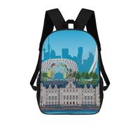 sinyumoney 3D Printed Children's School Backpack Rotterdam Travel Print Book Bags High Capacity Travel School Bags for Kids/Students/Adults 17inch
