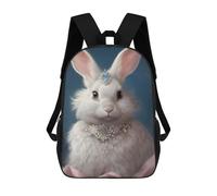 sinyumoney 3D Printed Children's School Backpack Royal Bunny Portrait-1 Book Bags High Capacity Travel School Bags for Kids/Students/Adults 17inch
