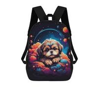 sinyumoney 3D Printed Children's School Backpack Shih Tzu Puppies Book Bags High Capacity Travel School Bags for Kids/Students/Adults 17inch