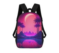 sinyumoney 3D Printed Children's School Backpack Shining Ascents Synthwave Book Bags High Capacity Travel School Bags for Kids/Students/Adults 17inch