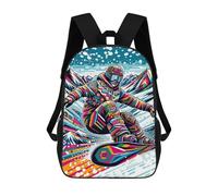 sinyumoney 3D Printed Children's School Backpack Snowboarding Wpap Pop Art Book Bags High Capacity Travel School Bags for Kids/Students/Adults 17inch