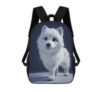 sinyumoney 3D Printed Children's School Backpack Snowy Arctic Wolf Pup Book Bags High Capacity Travel School Bags for Kids/Students/Adults 17inch